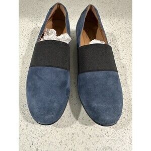 Clarks Women's Shoes Slip On Un Blush Leather Closed Toe Navy Suede Size 7M NEW!